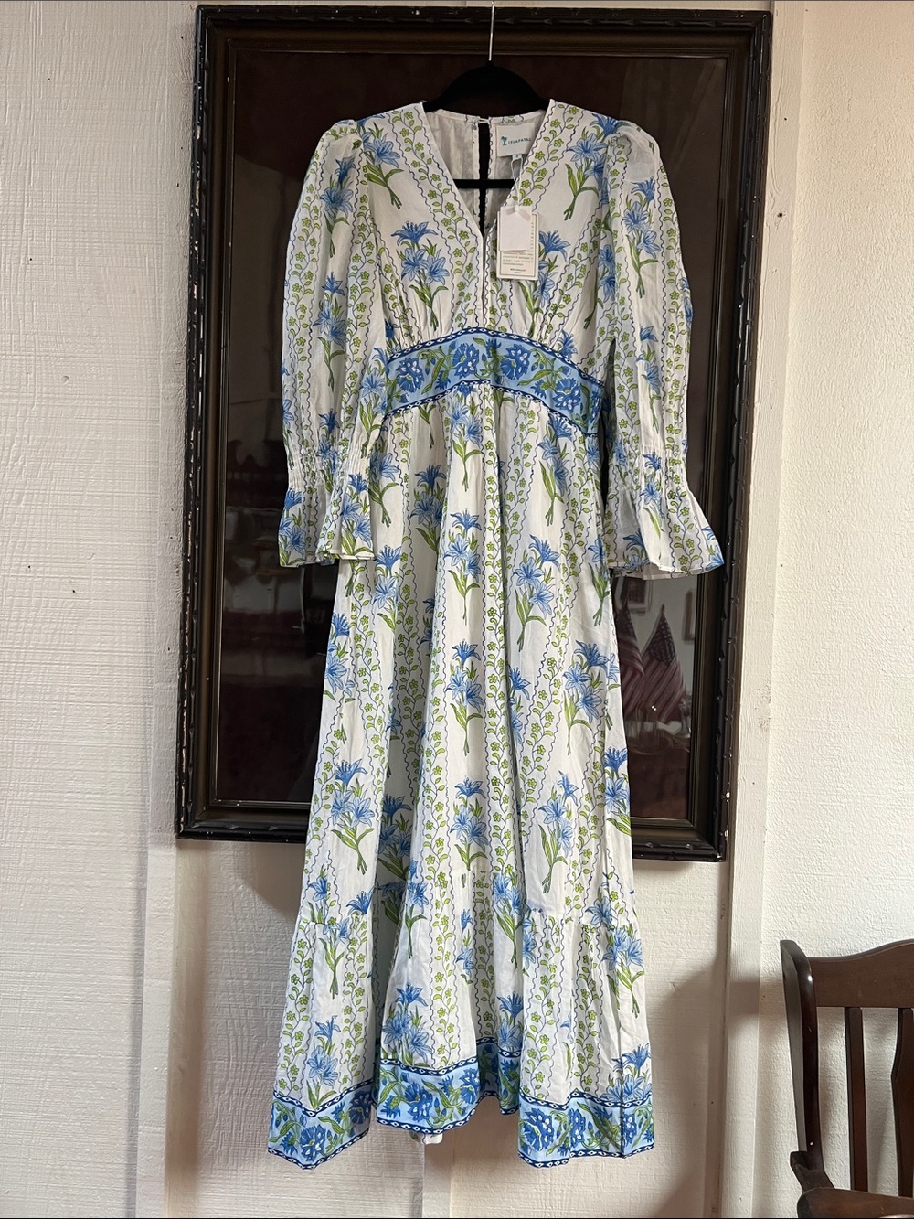 NWT Isla Payal Maxi Dress in Lily Blue Pattern